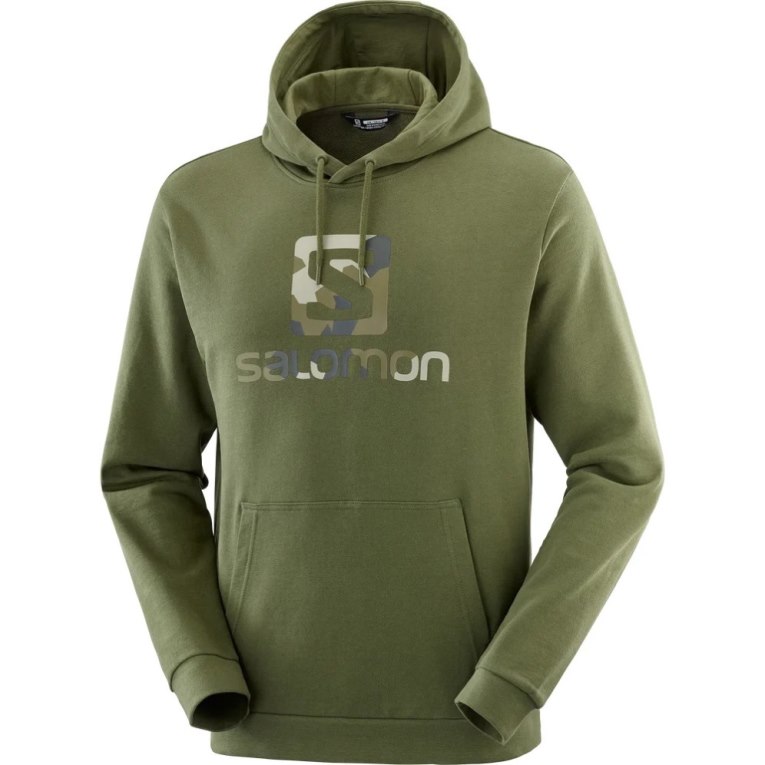 Olive Salomon Outlife Logo Summer Men's Hoodie | PH 43801R